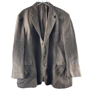 Vintage Baracuta 100% Wool Brown Dinner Sport Coat Jacket Blazer Plaid‎ Mens 52R